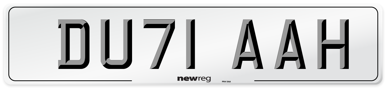 DU71 AAH Number Plate from New Reg